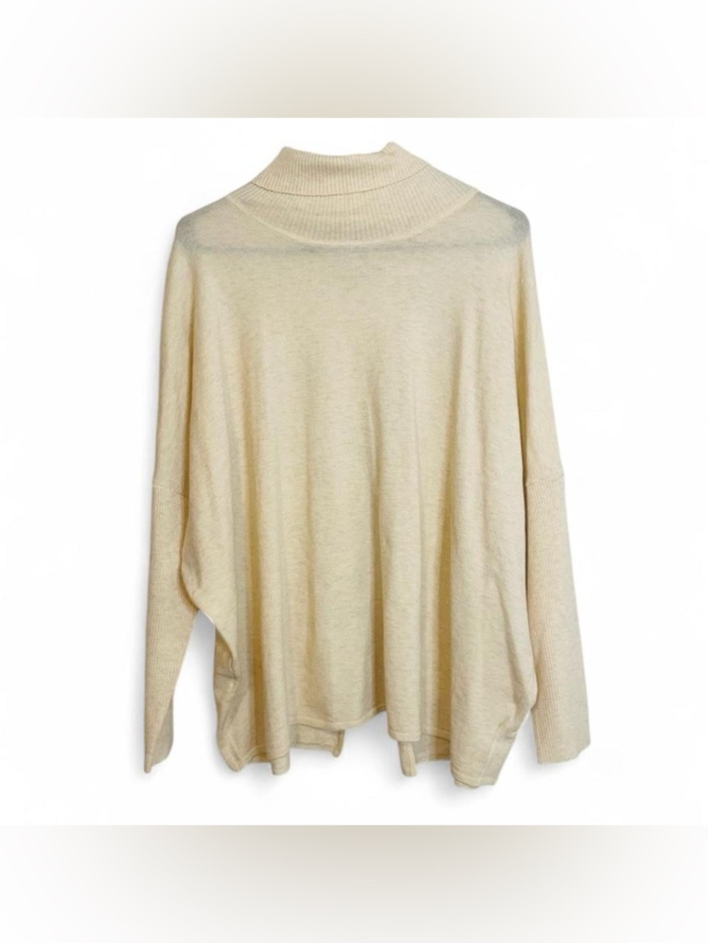 Kerisma Janelle Cream Mock Neck Knit Top – Minimalist Draped Petal Sweater